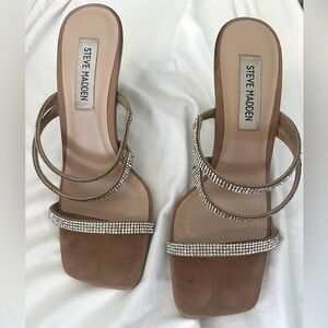 Rhinestone Steve Madden mule heels